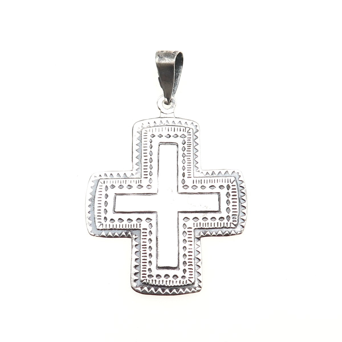 Bayanihan 925 Sterling Silver Vintage Cross Oxidized Pendant