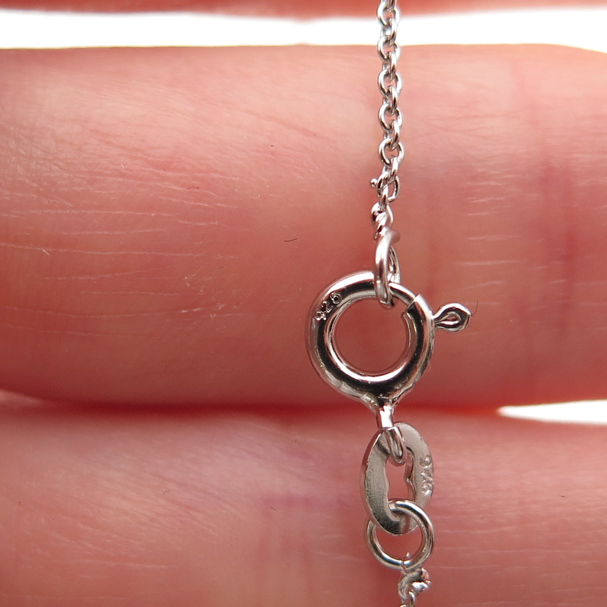 925 Sterling Silver Round-Cut C Z Heart Cable Chain Necklace 16"