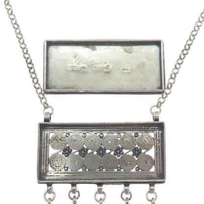 AZRIEL DAVID 925 Sterling Silver Vintage Locket Oxidized Rolo Chain Necklace 20"