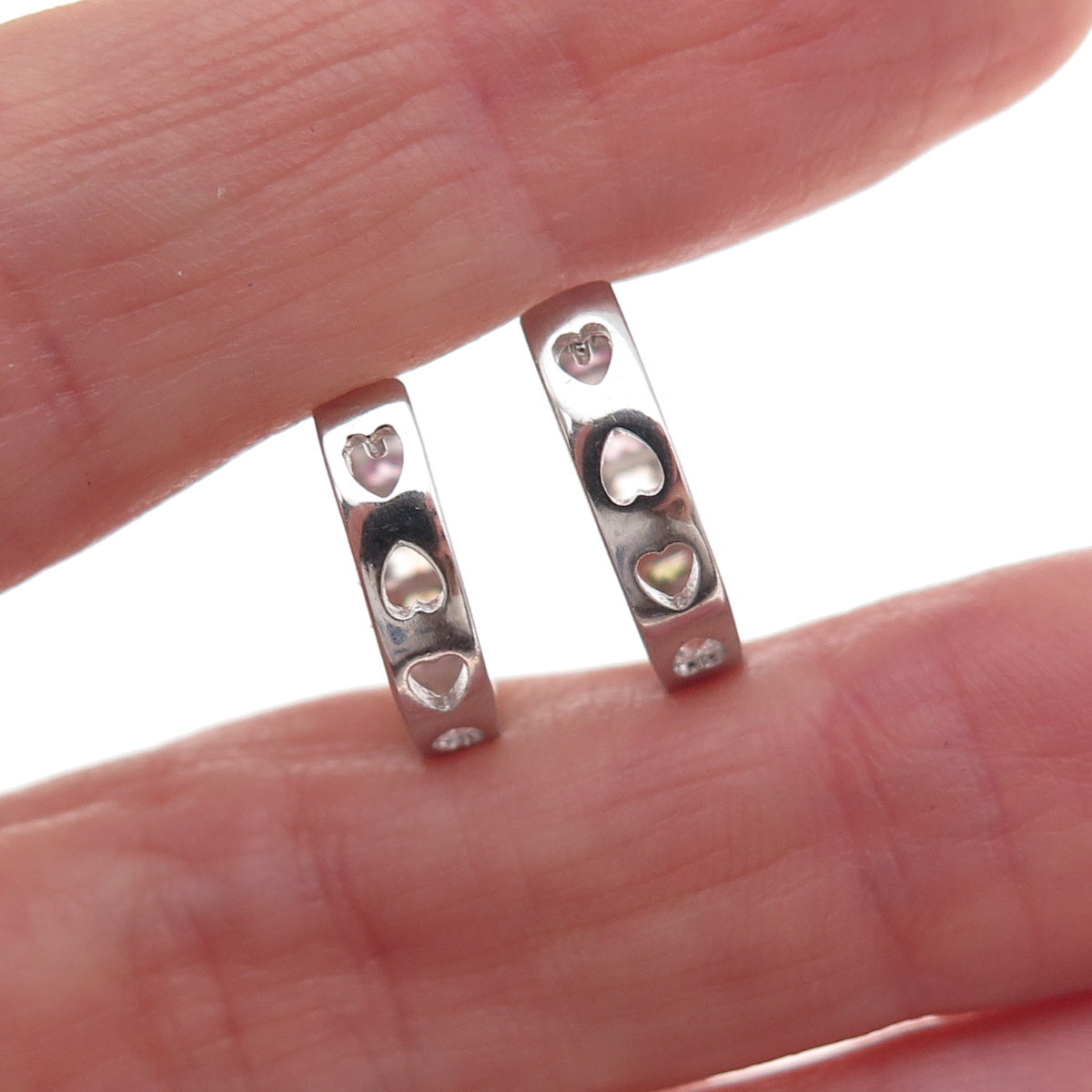 925 Sterling Silver Princess-Cut Multi-Color C Z Hoop Earrings