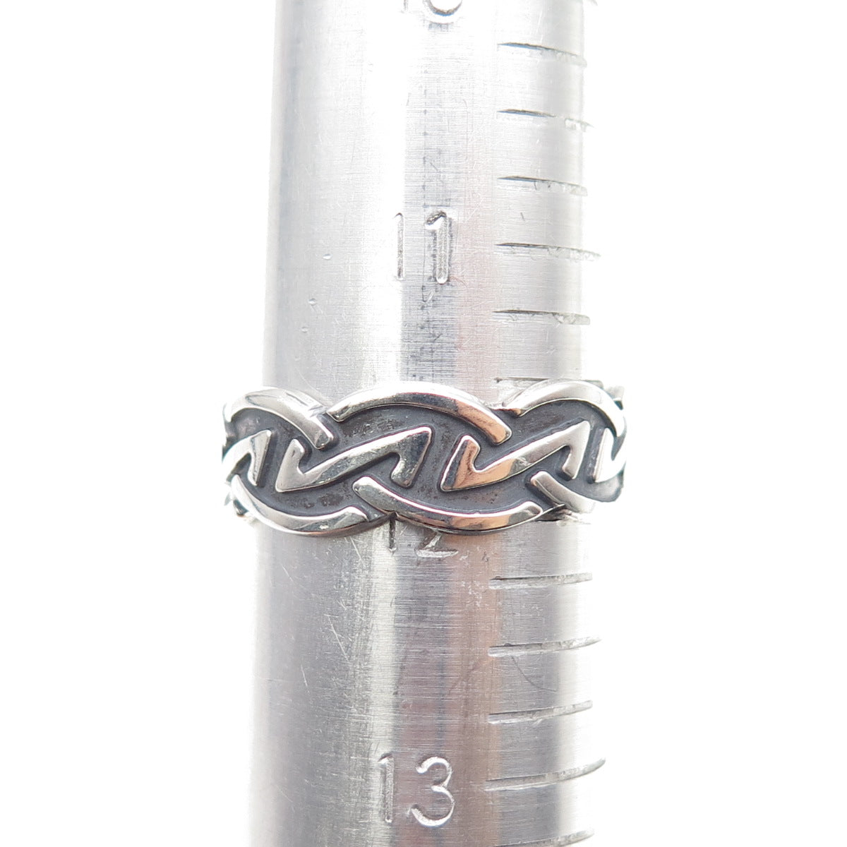 925 Sterling Silver Vintage Letter Z Oxidized Band Ring Size 12