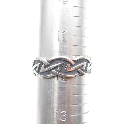 925 Sterling Silver Vintage Letter Z Oxidized Band Ring Size 12
