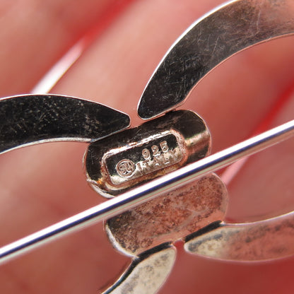 925 Sterling Silver 2-Tone Vintage Italy Modernist Link Pin Brooch
