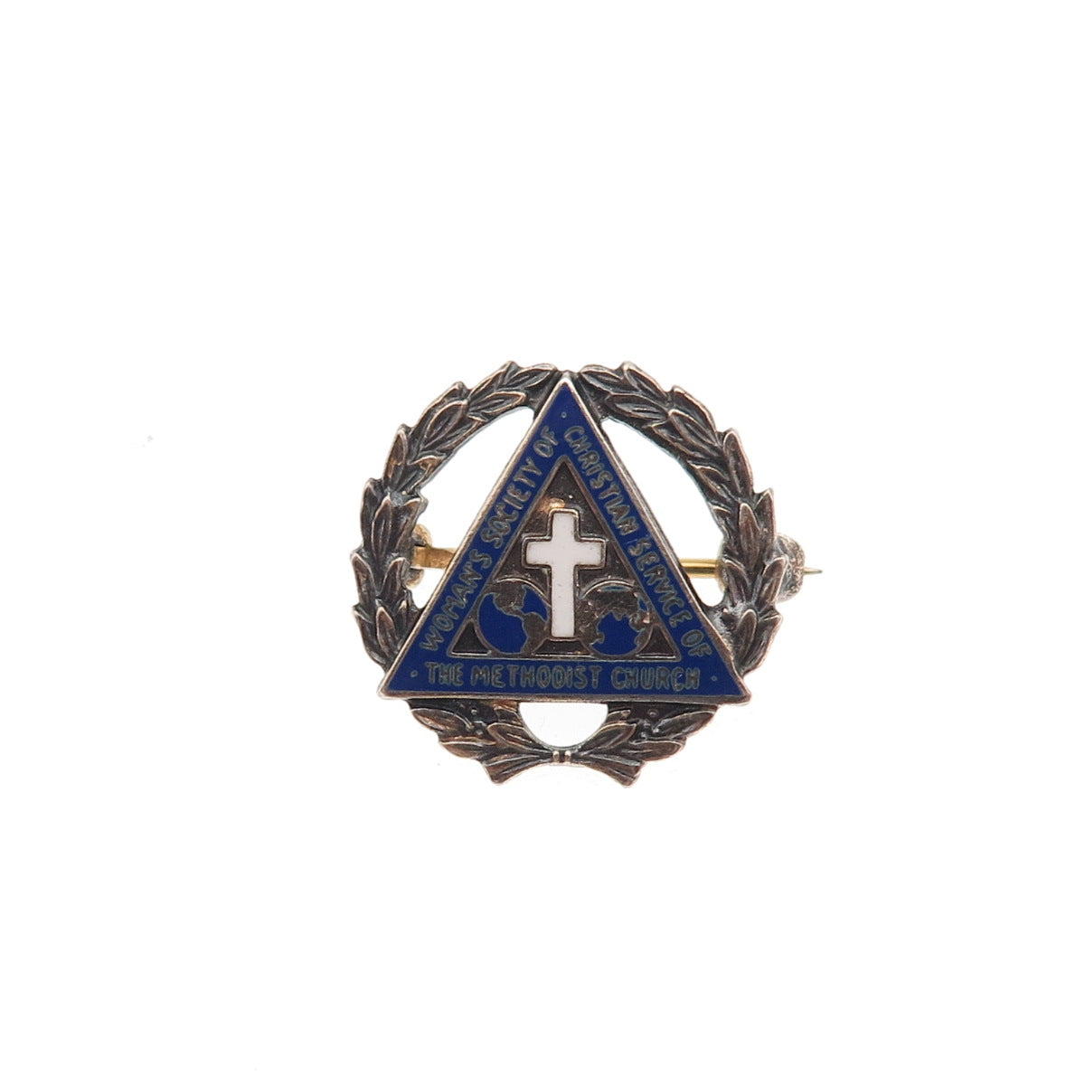 Robbins & Co. 925 Sterling Antique Enamel Woman's Society Methodist Church Pin