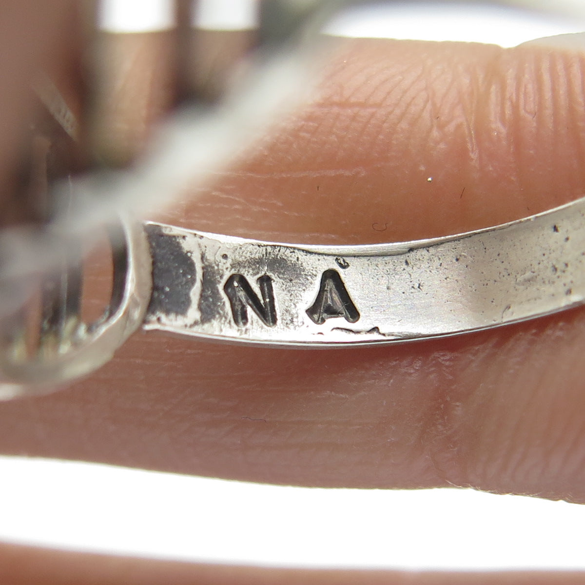 925 Sterling Silver Vintage Diamond-Cut Ribbed Ring Size 7.75