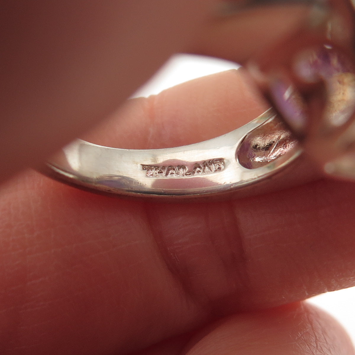 Chuck Clemency 925 Sterling Silver Vintage Real Amethyst Swirl Ring Size 6