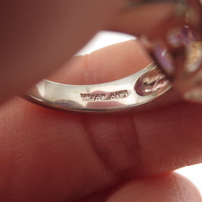 Chuck Clemency 925 Sterling Silver Vintage Real Amethyst Swirl Ring Size 6