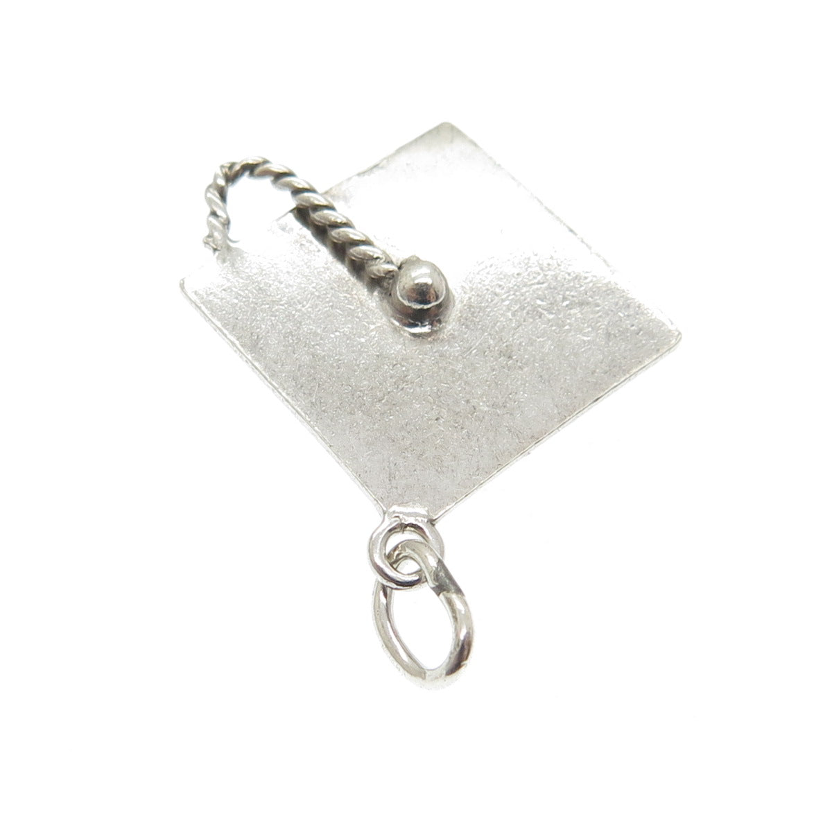 925 Sterling Silver Vintage Graduation Cap Charm Pendant