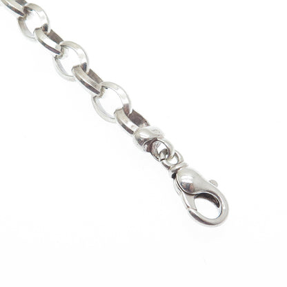 925 Sterling Silver Vintage Italy Cable Link Bracelet 7.25"