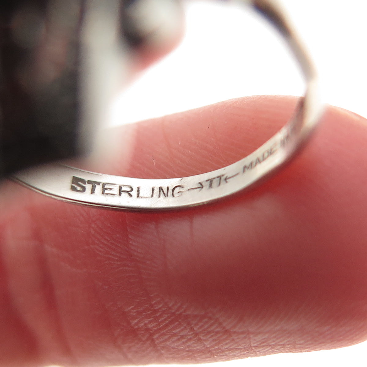 UNCAS Sterling Silver Antique Art Deco Real Marcasite Oxidized Ring Size 5.25