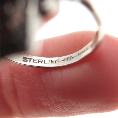UNCAS Sterling Silver Antique Art Deco Real Marcasite Oxidized Ring Size 5.25