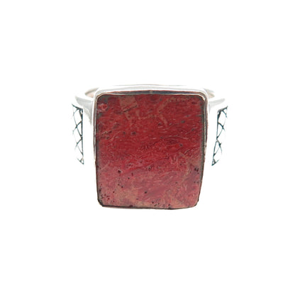 PHLD PlayHardLookDope 925 Sterling Silver Real Coral Ring Size 10.75