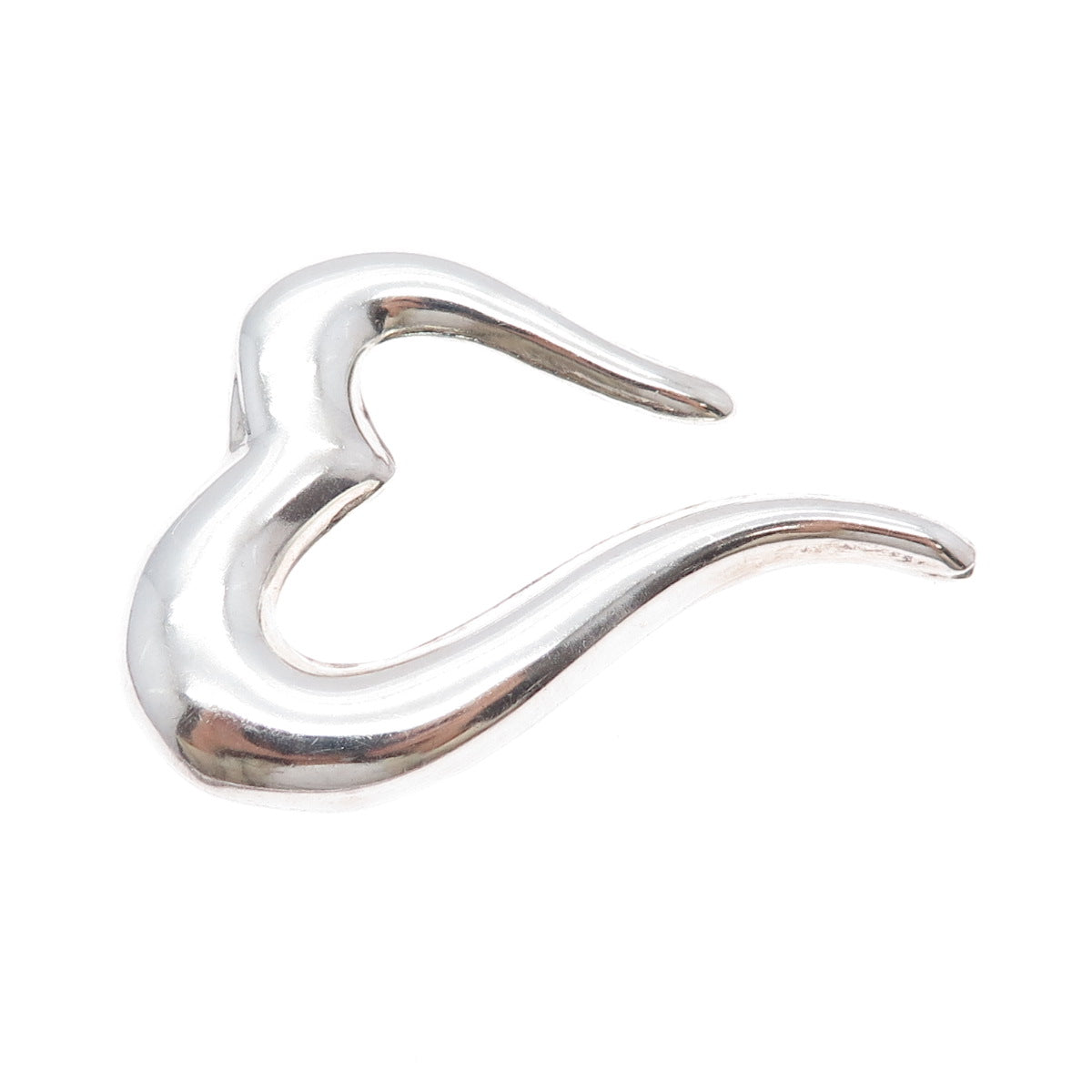 BOMA 925 Sterling Silver Vintage Modernist Heart Pin Brooch