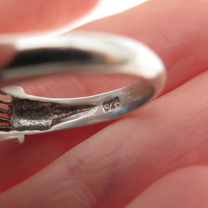 CHATEAU D'ARGENT Sterling Silver Vintage Real Emerald-Cut Blue Topaz Ring Size 6