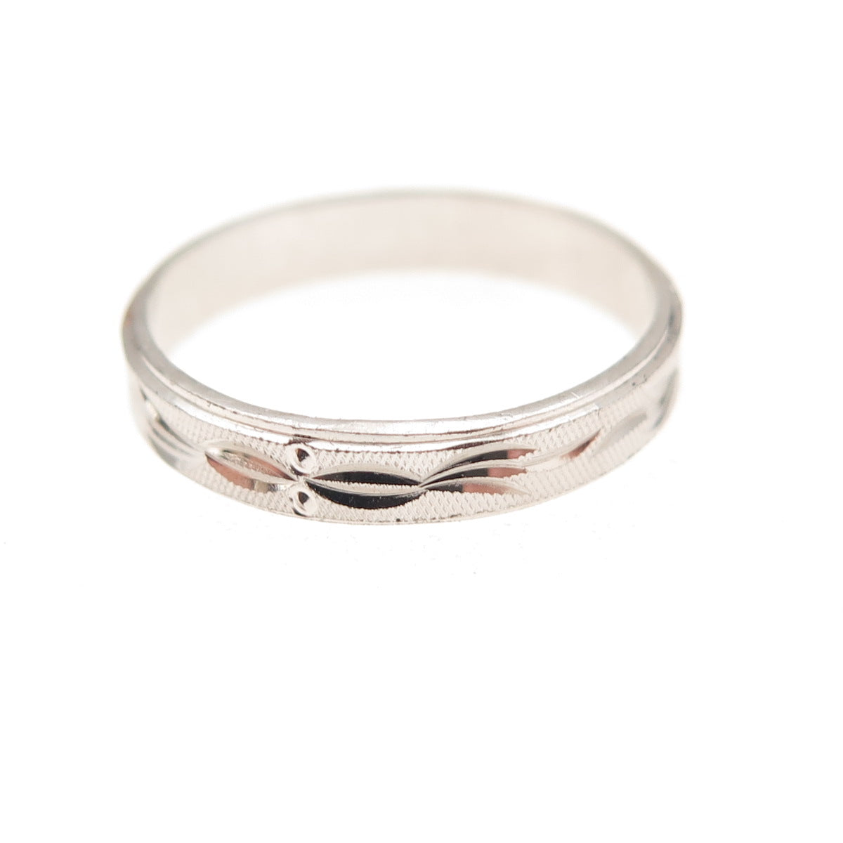 925 Sterling Silver Engraved Band Ring Size 5