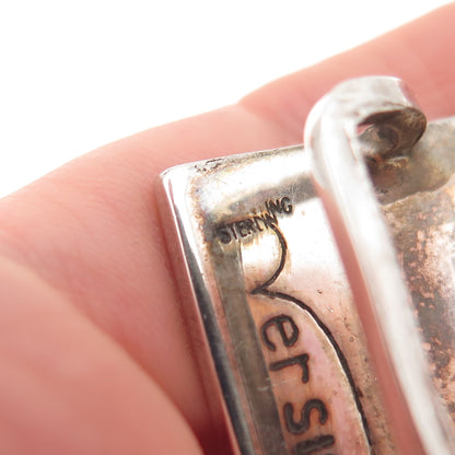 Jack Woolsey Versions 925 Sterling Silver Vintage Fossil Jasper Onyx Belt Buckle