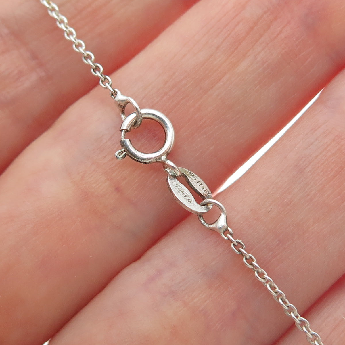 925 Sterling Silver Italy Modernist Spiral Triangle Cable Chain Necklace 18"