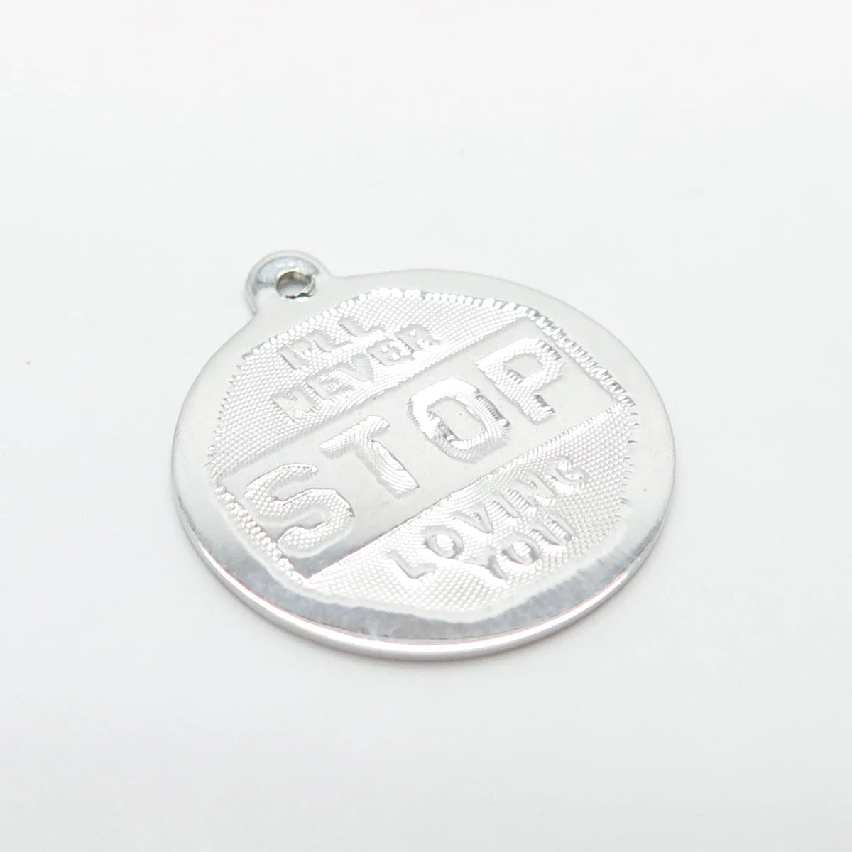925 Sterling Silver Vintage Jeanor "I'll Never Stop Loving You" Pendant