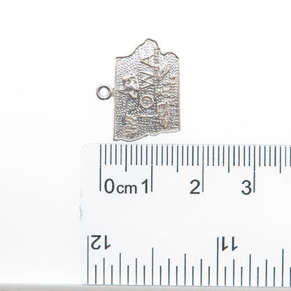 FRENCH & FRANKLIN 925 Sterling Silver Vintage Iowa State Minimalist Pendant