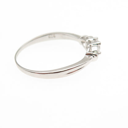 925 Sterling Silver Round-Cut C Z Heart Ring Size 8