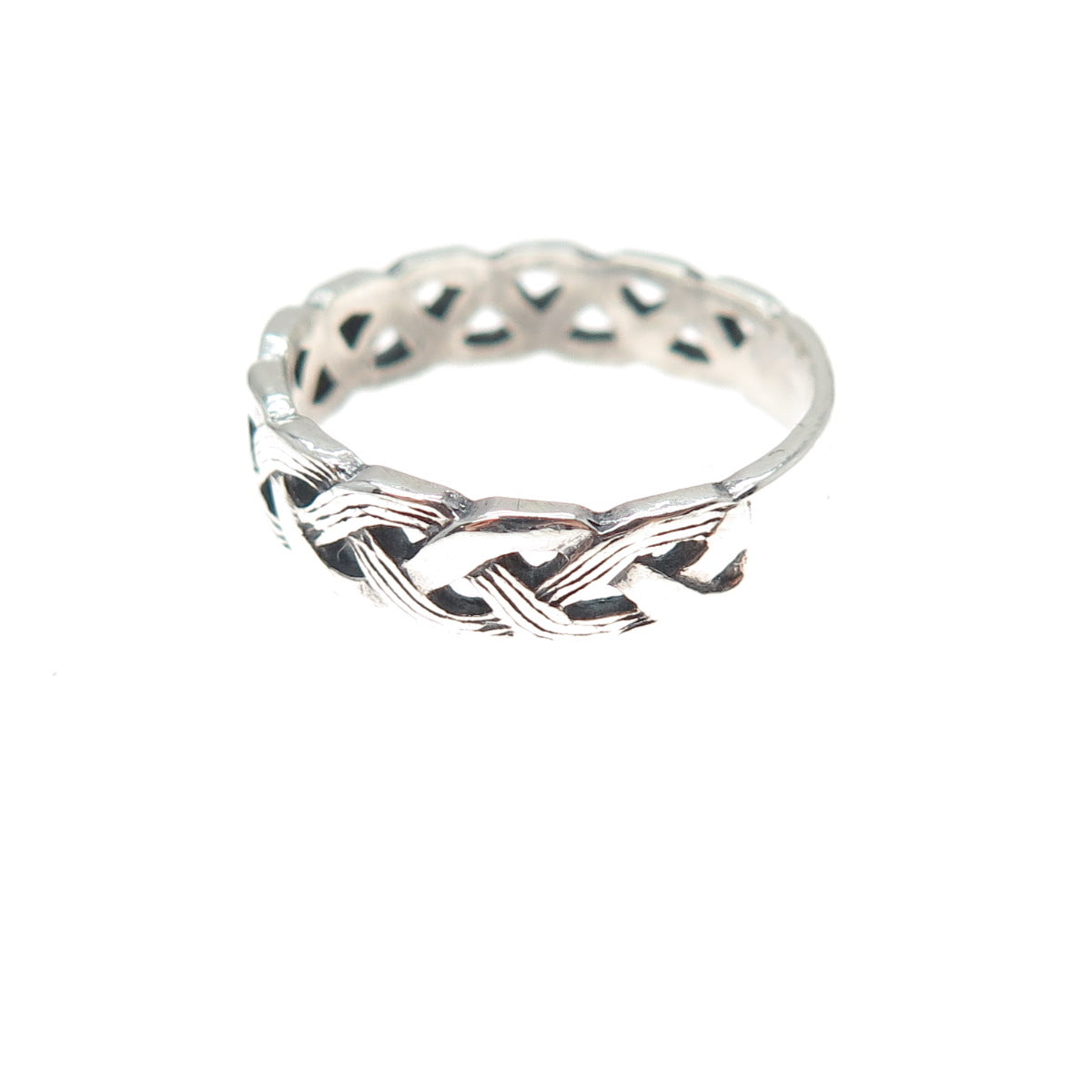 925 Sterling Silver Vintage Celtic Braided Band Ring Size 6.25