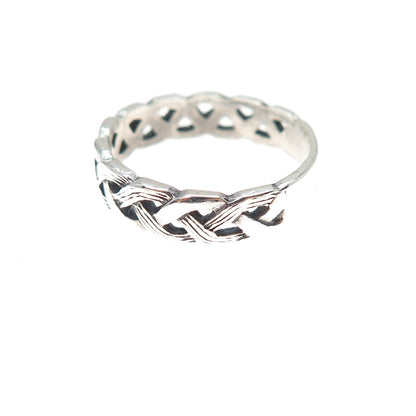 925 Sterling Silver Vintage Celtic Braided Band Ring Size 6.25