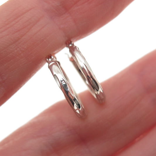 Han 925 Sterling Silver Marquise-Cut Hoop Earrings