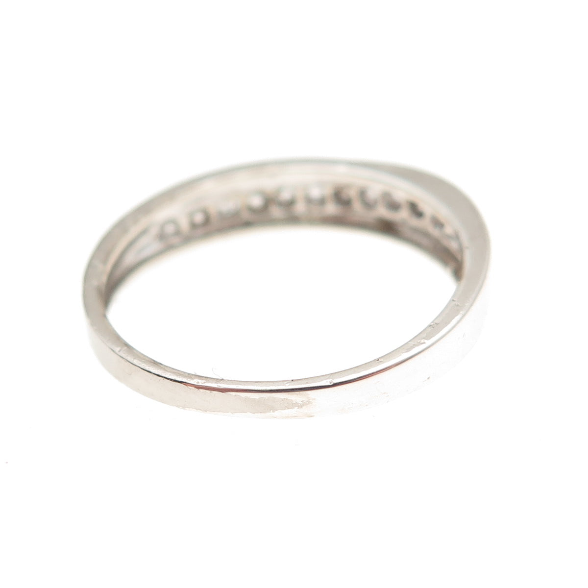 925 Sterling Silver Round-Cut C Z Half Eternity Band Ring Size 7.25