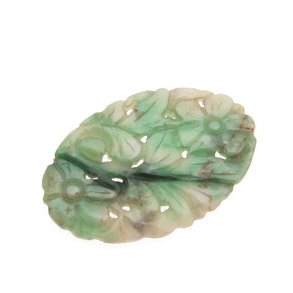 Antique China Real Carved Jade Floral for Pin Brooch / Pendant