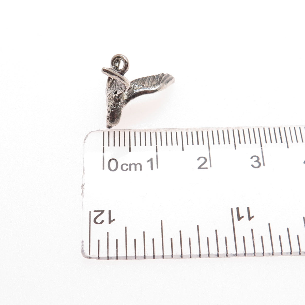 BEAU 925 Sterling Silver Vintage Seagull Oxidized Minimalist 3D Charm Pendant