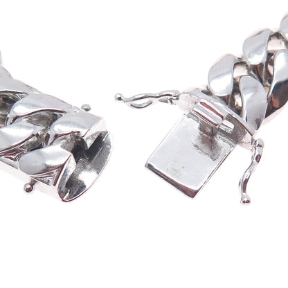 AMINOV 925 Sterling Silver Heavy 53.0g Hollow Cuban Link Bracelet 8.5"