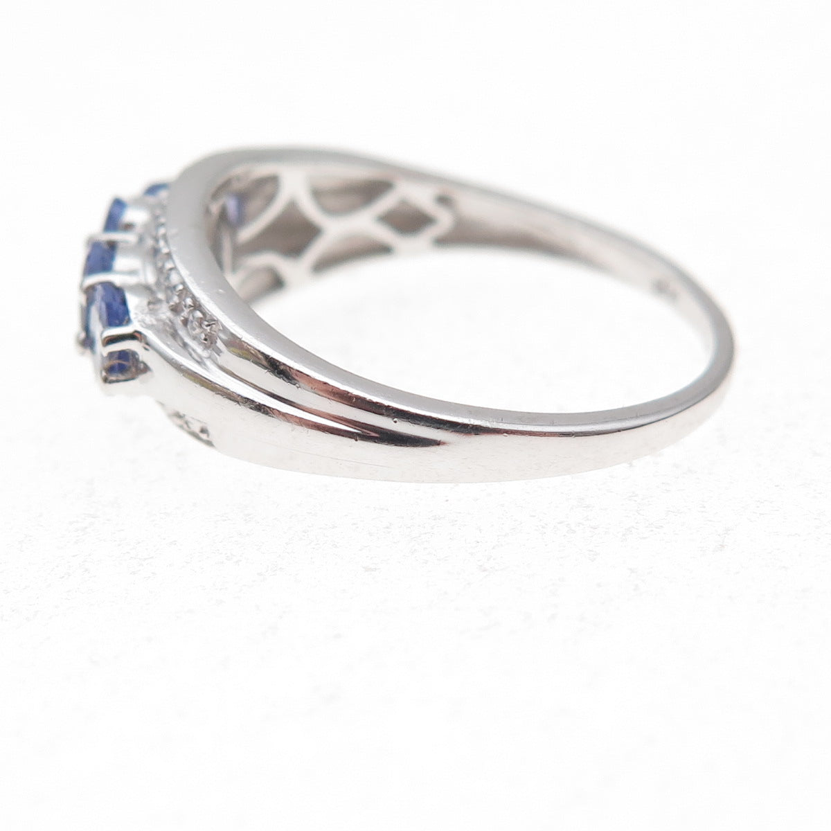 Chuck Clemency 925 Sterling Silver Real Oval-Cut Tanzanite Ring Size 8