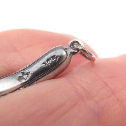 Sunwest Sterling Silver Vintage Ballerina Shoe Oxidized 3D Mini Charm Pendant