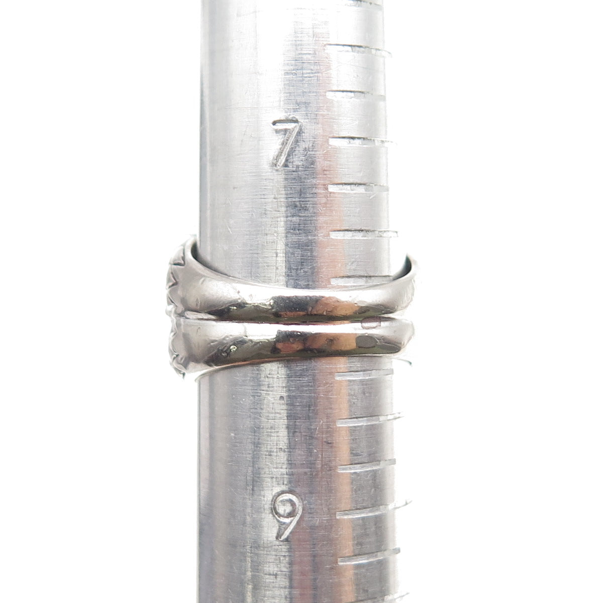 925 Sterling Silver Round-Cut C Z Oxidized Ring Size 8.25