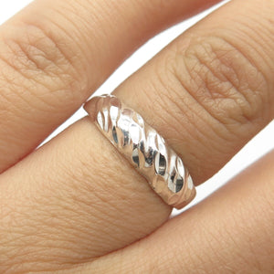 925 Sterling Silver Vintage Twisted Dome Ring Size 6.75