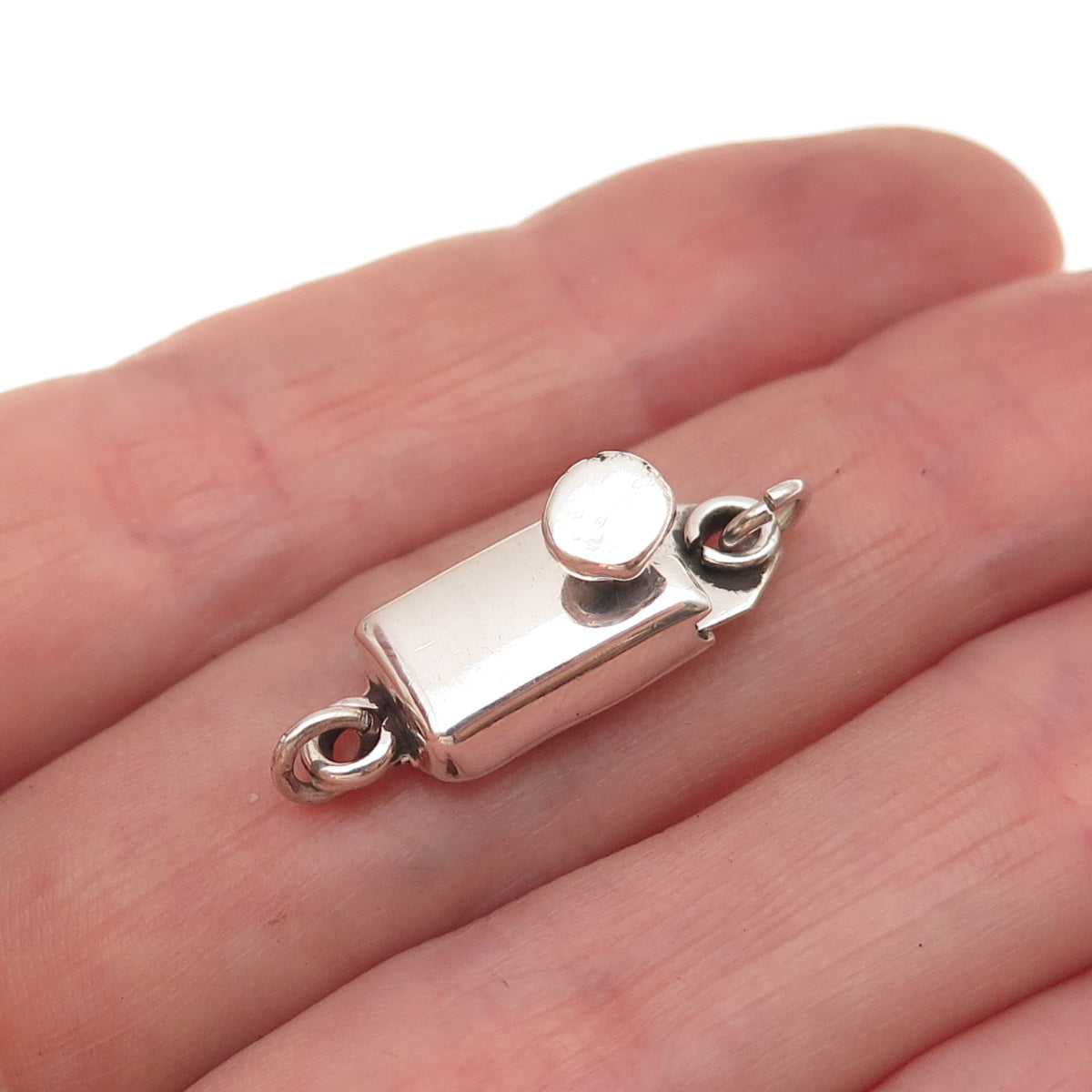 925 Sterling Silver Vintage Mexico Bracelet / Necklace Box Lock Clasp