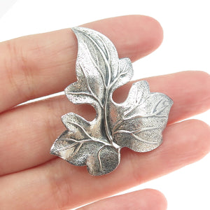 BEAU 925 Sterling Silver Vintage Leaf Pin Brooch