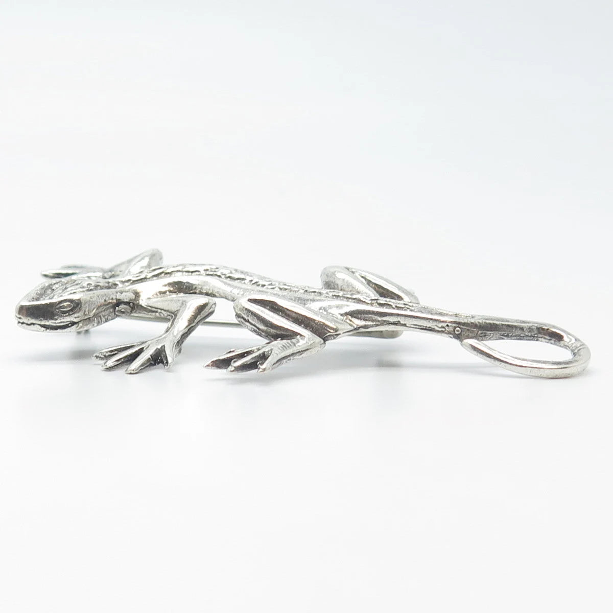 925 Sterling Silver Vintage Handmade Lizard Pin Brooch