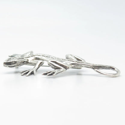 925 Sterling Silver Vintage Handmade Lizard Pin Brooch