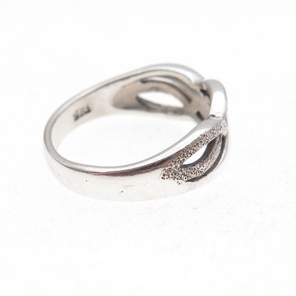 925 Sterling Silver Woven Ring Size 8