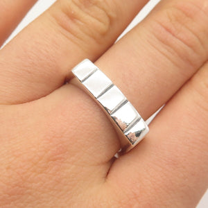 925 Sterling Silver Vintage Etched Band Ring Size 9