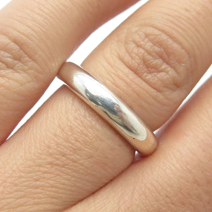 925 Sterling Silver Vintage Classic Wedding Band Ring Size 6.75