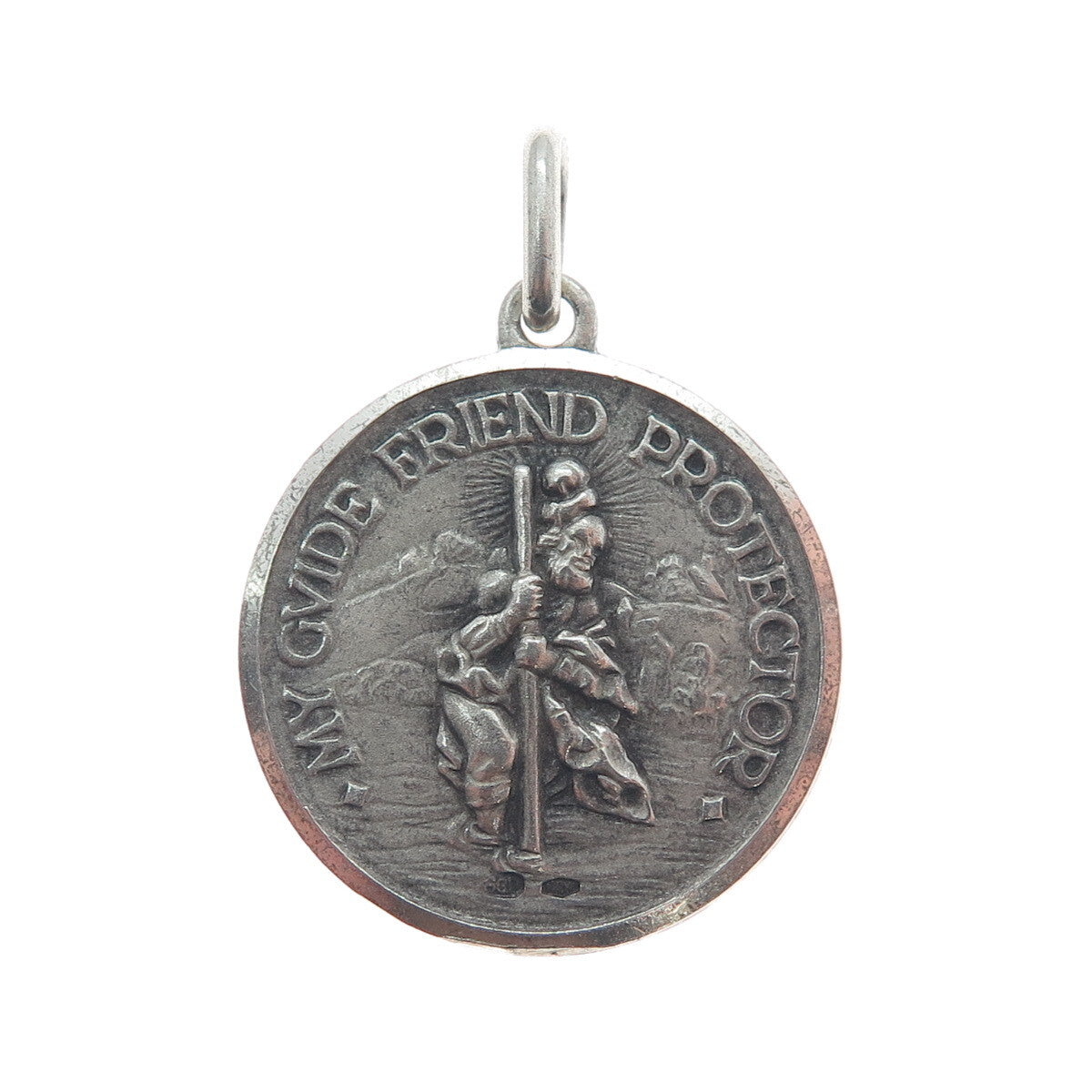 800 Silver Vintage Italy Pope Paulus VI Pontifex Max. Religious Charm Pendant