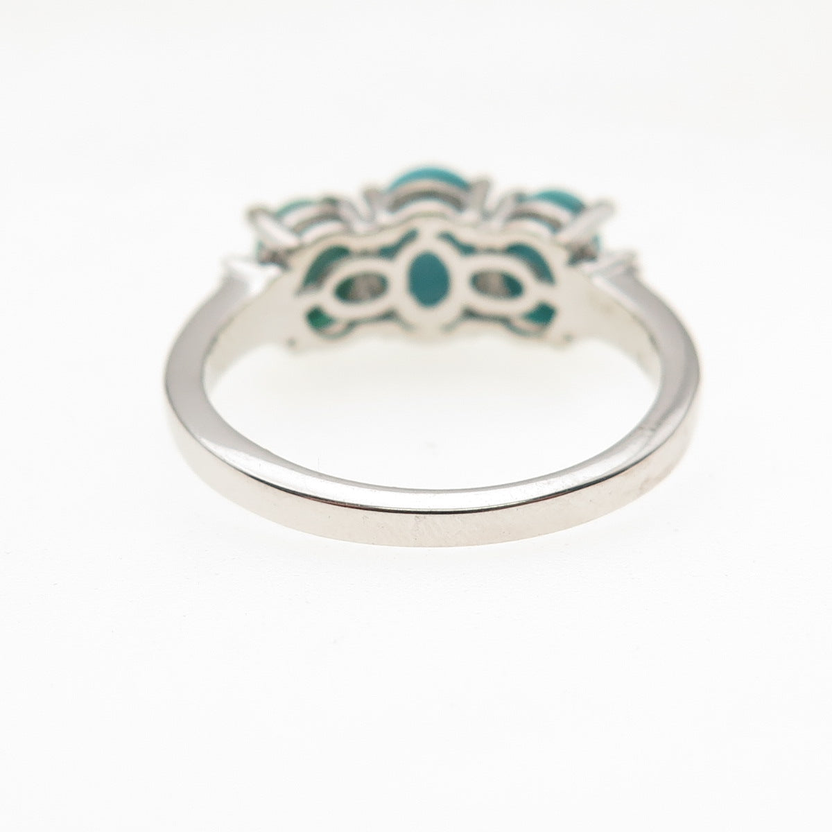 Chuck Clemency 925 Sterling Silver Real Diamond & Turquoise Ring Size 8.25