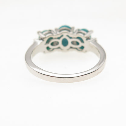 Chuck Clemency 925 Sterling Silver Real Diamond & Turquoise Ring Size 8.25
