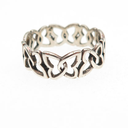 925 Sterling Silver Vintage Celtic Butterfly Knot Oxidized Band Ring Size 8