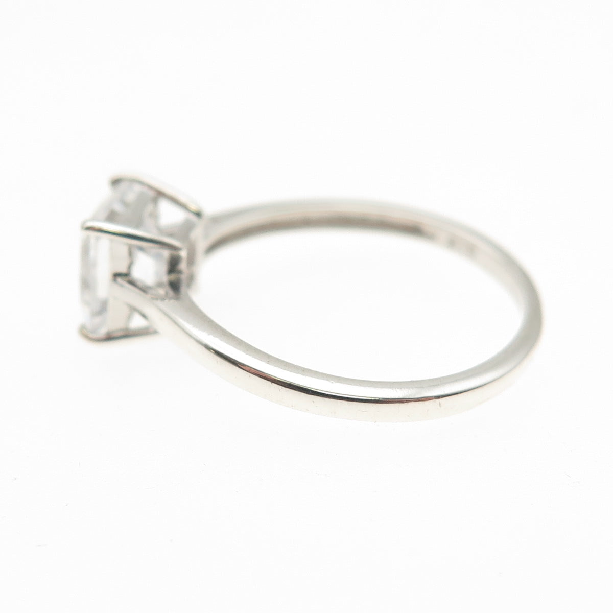 Chuck Clemency 925 Sterling Silver Princess-Cut C Z Engagement Ring Size 6