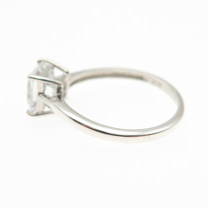 Chuck Clemency 925 Sterling Silver Princess-Cut C Z Engagement Ring Size 6
