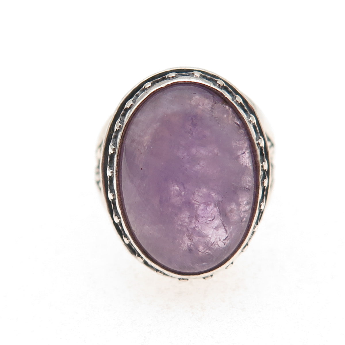 Carolyn Pollack 925 Sterling Silver Vintage Real Amethyst Oxidized Ring Size 7