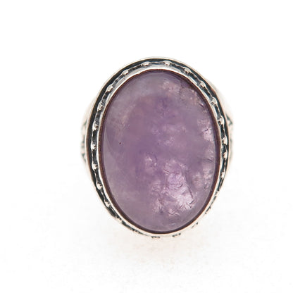 Carolyn Pollack 925 Sterling Silver Vintage Real Amethyst Oxidized Ring Size 7